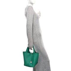 Taurillon Clemence Picotin Lock 22 MM Vert Jade
