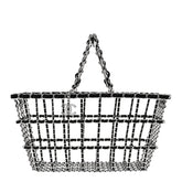 Brass Calfskin Large Grocery By Chanel Shopping Basket Silver