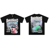 High weight HELLSTAR Hellstar American style trendy short sleeved graffiti vintage niche men's and women's t-shirts (1)