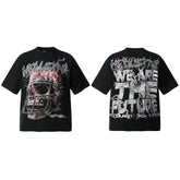 HELL Hell's Star Short Sleeve Trendy Brand American High Street Vintage Summer Couple Dress Men's and Women's Half Sleeve T-shirt (15)