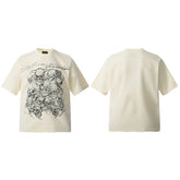 HELL Hell's Star Short Sleeve Trendy Brand American High Street Vintage Summer Couple Dress Men's and Women's Half Sleeve T-shirt (14)