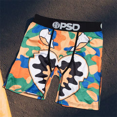 PSD American Trendy Brand Men's Quick Drying Explosive Knitted Comfortable Printed Extended Flat Angle Sports Underwear Quadrangle Pants (15)
