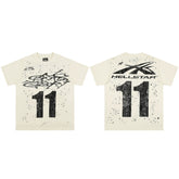 European and American style heavyweight HELLSTAR Hell Star short sleeved men's trendy brand digital graffiti Vintage women's loose T-shirt (16)