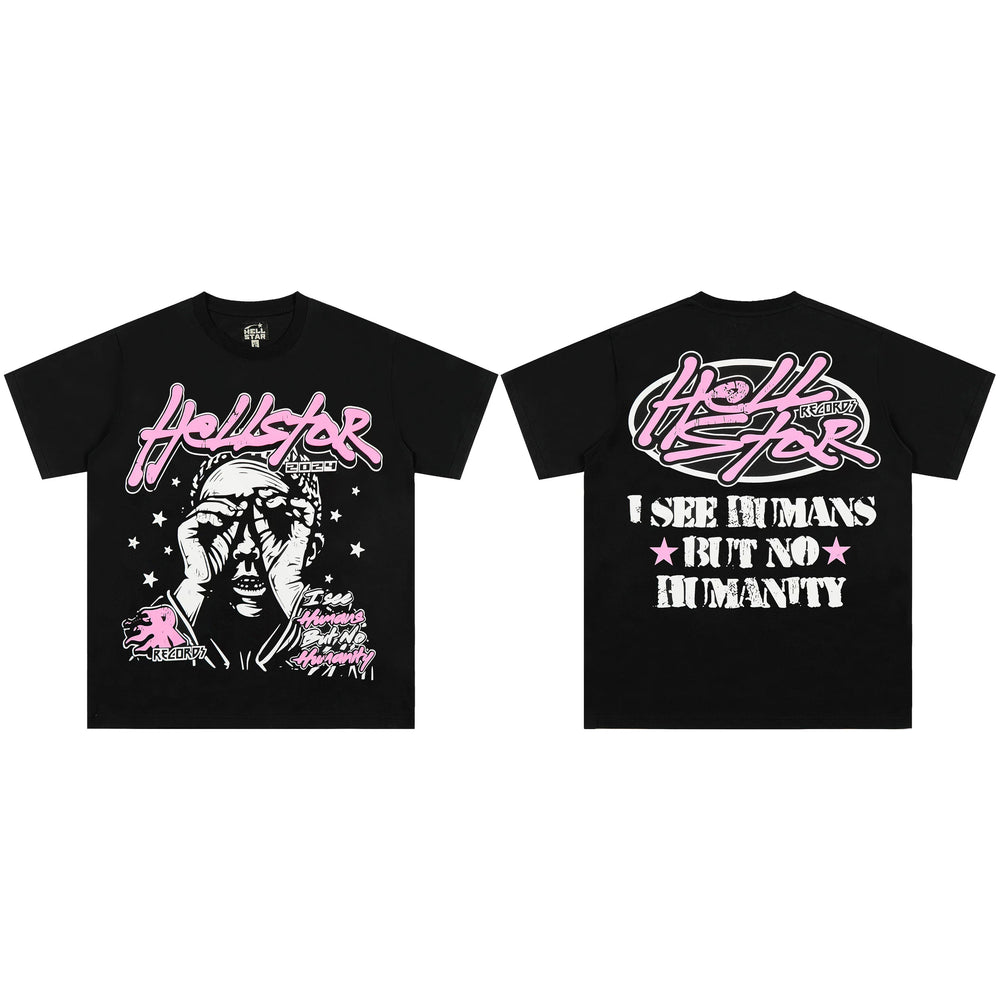 High weight HELLSTAR Hellstar American style trendy short sleeved graffiti vintage niche men's and women's t-shirts (18)
