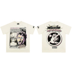 High weight HELLSTAR Hellstar American style trendy short sleeved graffiti vintage niche men's and women's t-shirts (21)