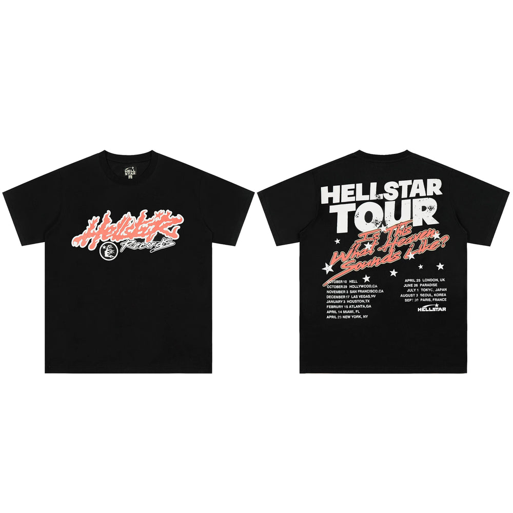 European and American style heavyweight HELLSTAR Hell Star short sleeved men's trendy brand digital graffiti Vintage women's loose T-shirt (9)