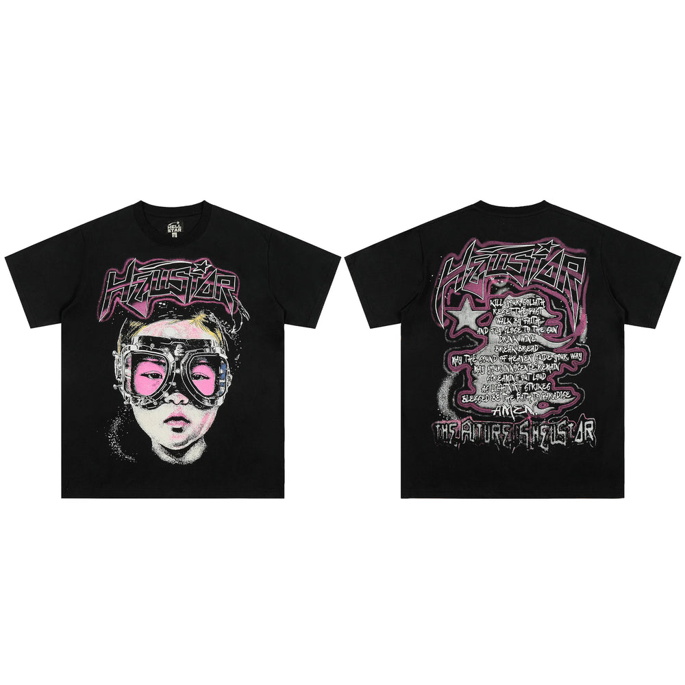 High weight HELLSTAR Hellstar American style trendy short sleeved graffiti vintage niche men's and women's t-shirts (20)