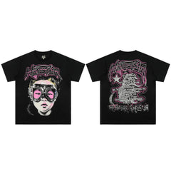 High weight HELLSTAR Hellstar American style trendy short sleeved graffiti vintage niche men's and women's t-shirts (20)