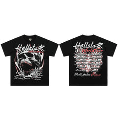 High weight HELLSTAR Hellstar American style trendy short sleeved graffiti vintage niche men's and women's t-shirts (19)