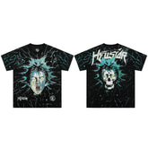European and American style heavyweight HELLSTAR Hell Star short sleeved men's trendy brand digital graffiti Vintage women's loose T-shirt (12)