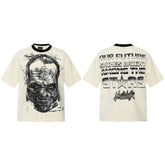HELL Hell's Star Short Sleeve Trendy Brand American High Street Vintage Summer Couple Dress Men's and Women's Half Sleeve T-shirt (6)