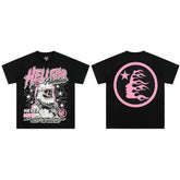 European and American style heavyweight HELLSTAR Hell Star short sleeved men's trendy brand digital graffiti Vintage women's loose T-shirt (1)