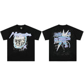 High weight HELLSTAR Hellstar American style trendy short sleeved graffiti vintage niche men's and women's t-shirts (10)
