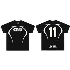 European and American style heavyweight HELLSTAR Hell Star short sleeved men's trendy brand digital graffiti Vintage women's loose T-shirt (10)