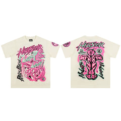 High weight HELLSTAR Hellstar American style trendy short sleeved graffiti vintage niche men's and women's t-shirts (24)
