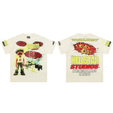 European and American style heavyweight HELLSTAR Hell Star short sleeved men's trendy brand digital graffiti Vintage women's loose T-shirt (17)