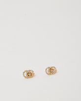 Gucci 18k Gold and Diamond Interlocking GG Stud Earrings