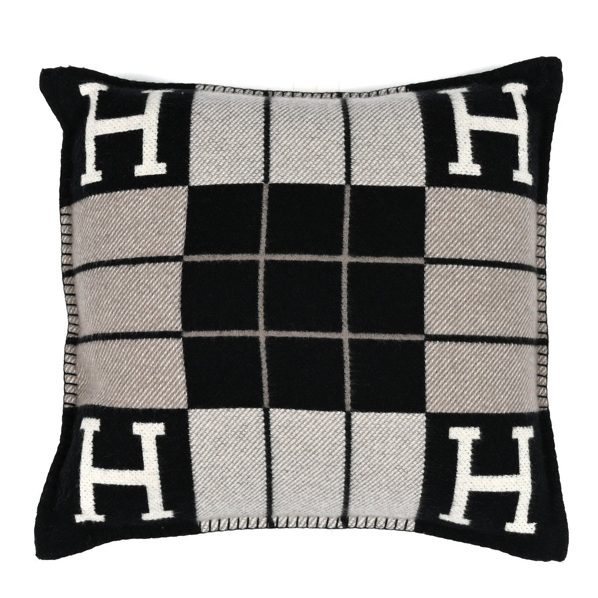 Wool Cashmere Avalon III Pillow PM Ecru Black
