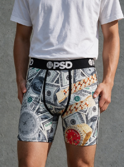 PSD American Trendy Brand Men's Quick-Drying Printed Boxer Briefs