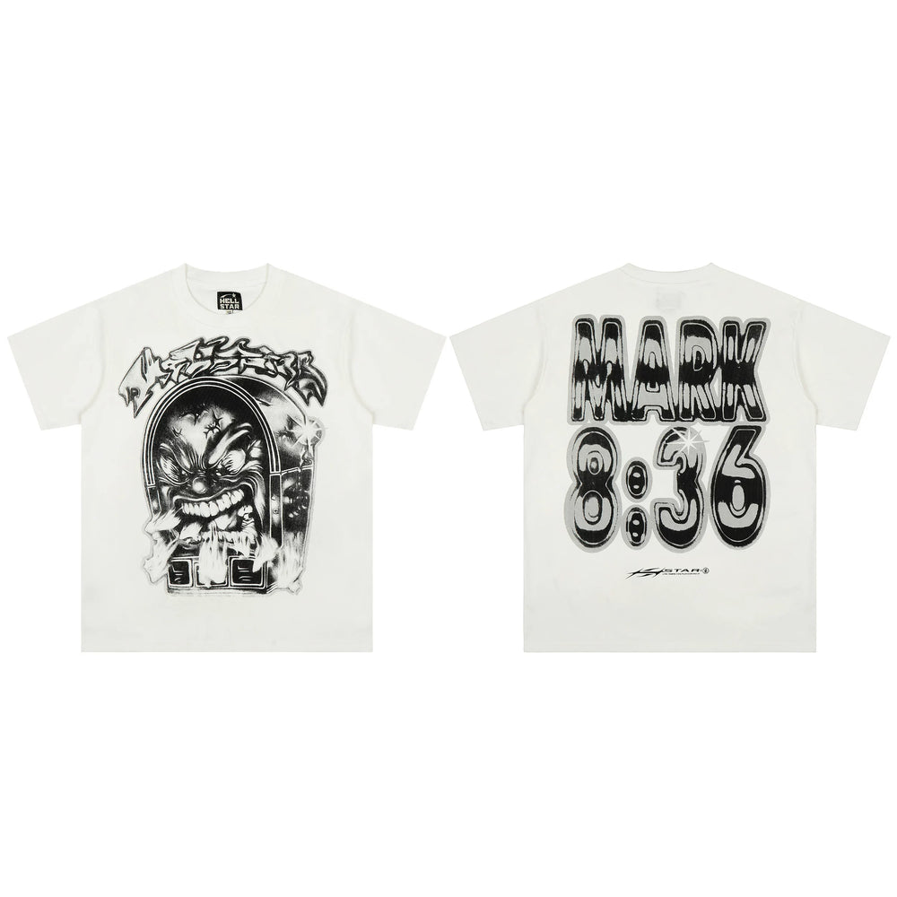 High weight HELLSTAR Hellstar American style trendy short sleeved graffiti vintage niche men's and women's t-shirts (27)