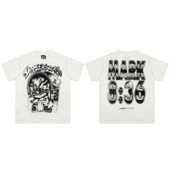 High weight HELLSTAR Hellstar American style trendy short sleeved graffiti vintage niche men's and women's t-shirts (27)