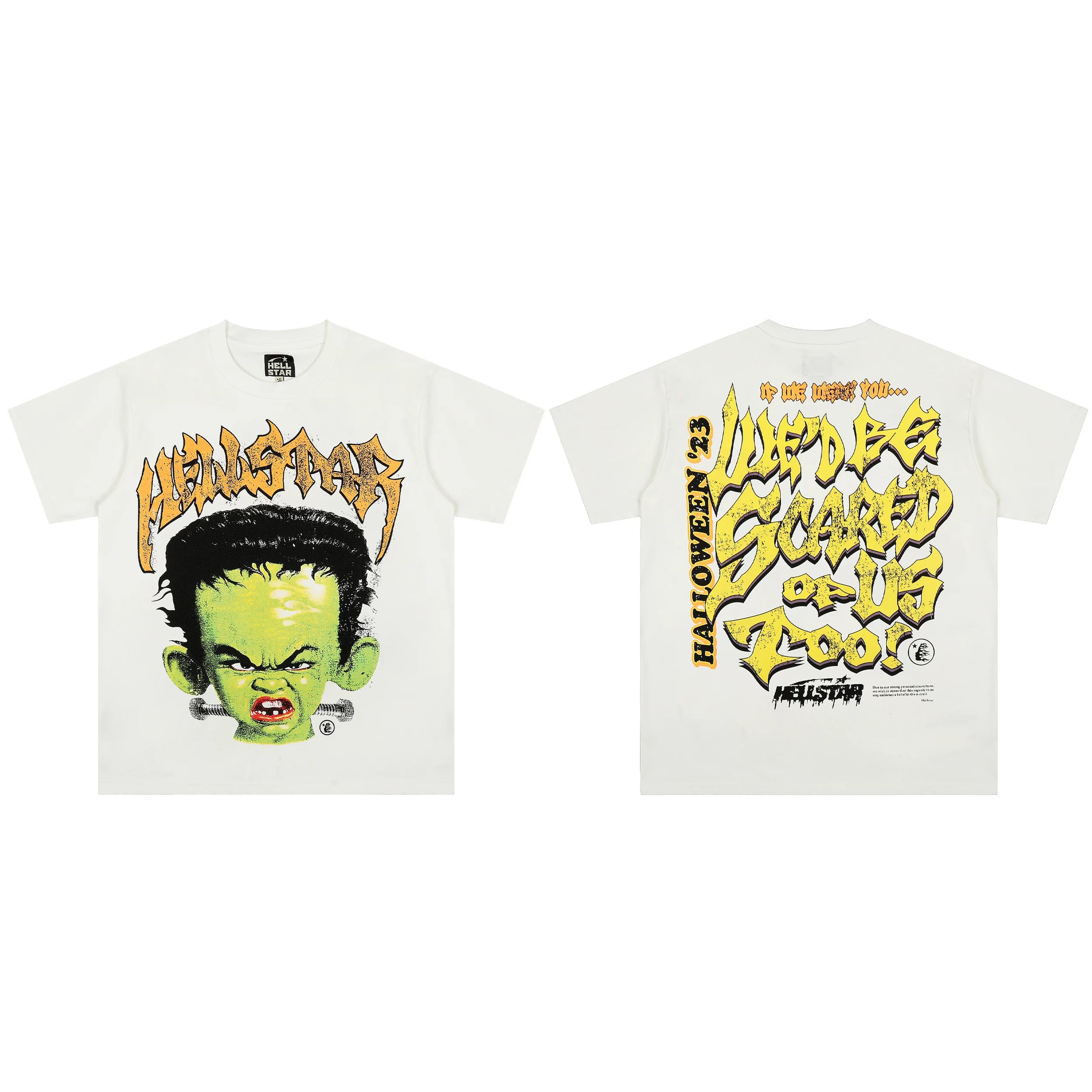 European and American style heavyweight HELLSTAR Hell Star short sleeved men's trendy brand digital graffiti Vintage women's loose T-shirt (18)