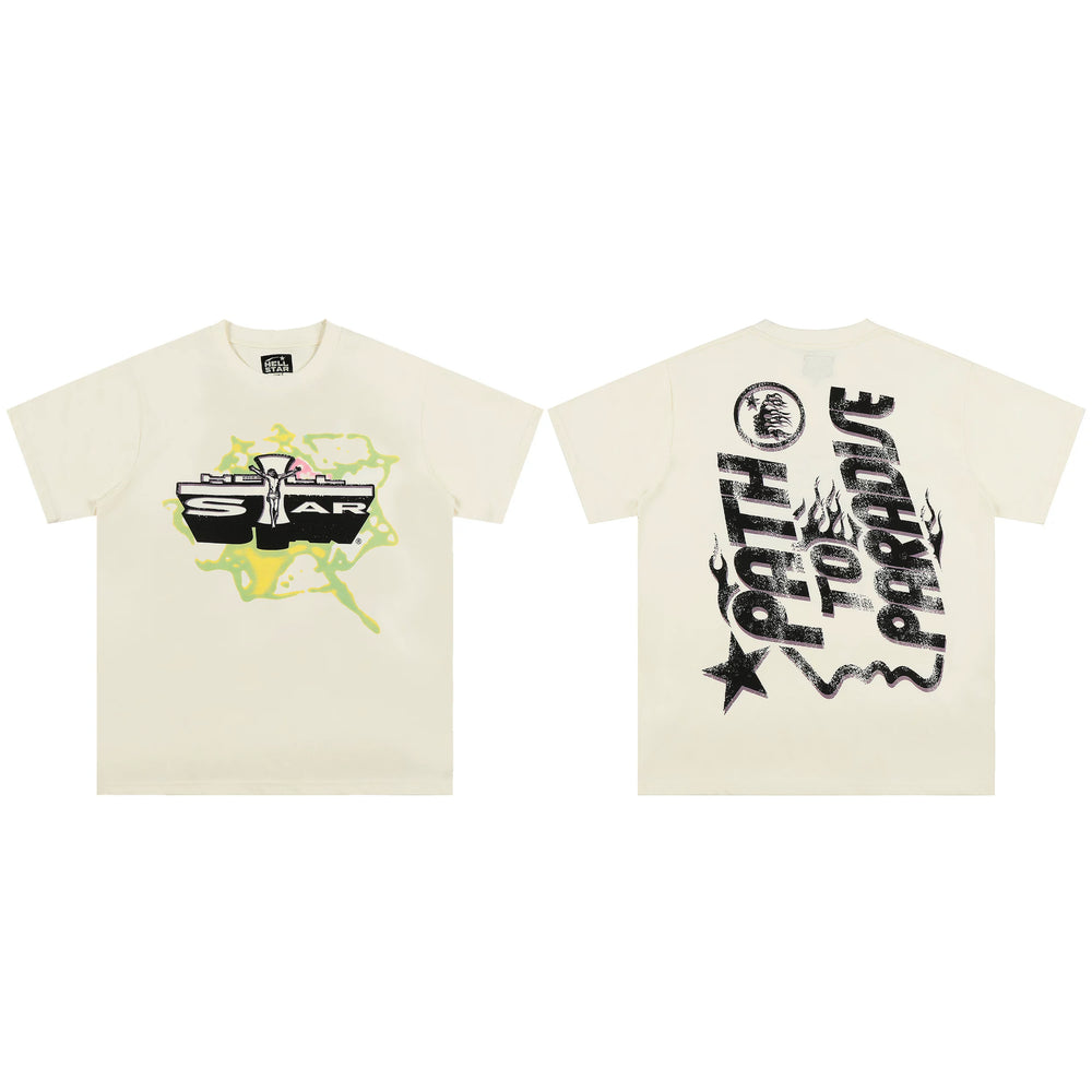 High weight HELLSTAR Hellstar American style trendy short sleeved graffiti vintage niche men's and women's t-shirts (25)