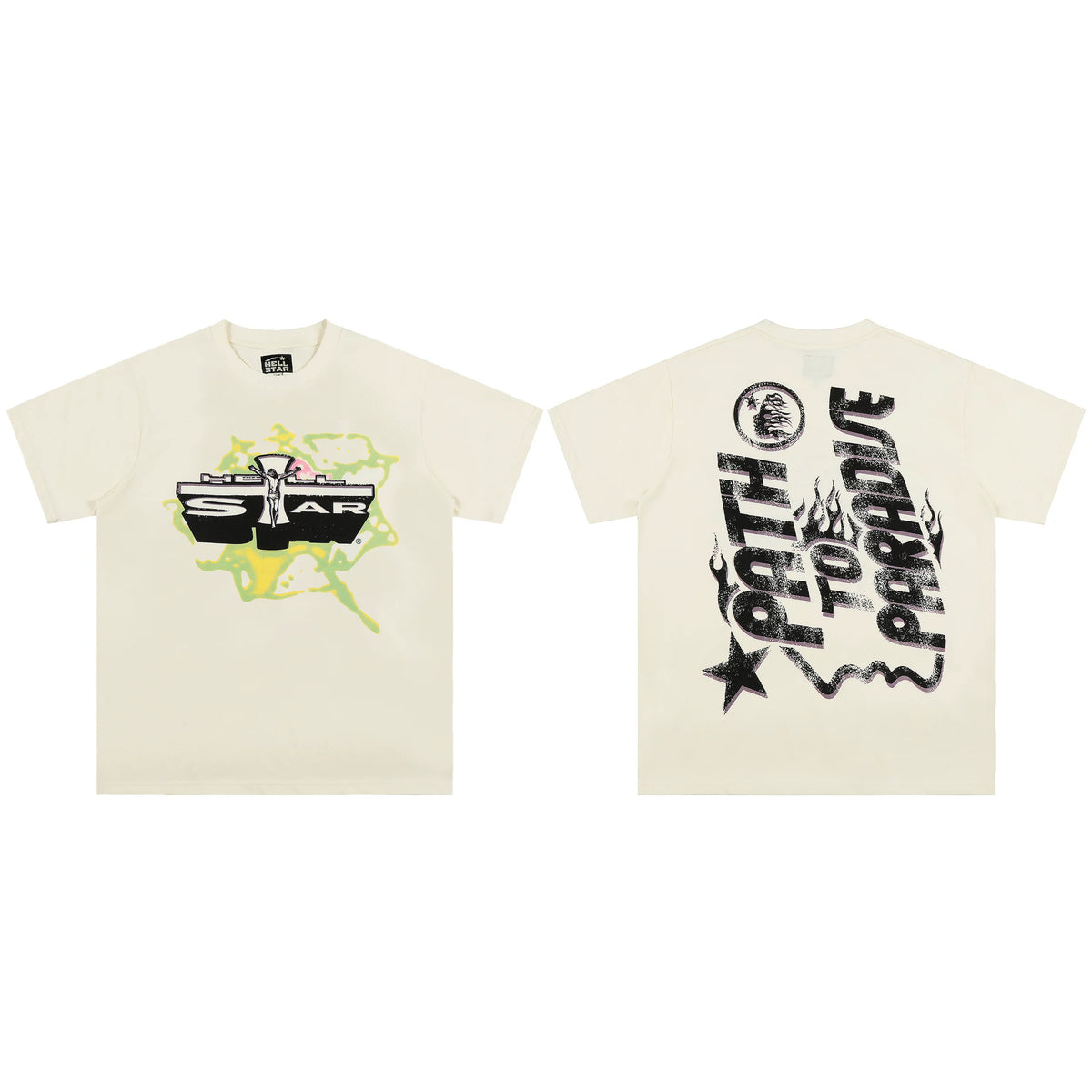 High weight HELLSTAR Hellstar American style trendy short sleeved graffiti vintage niche men's and women's t-shirts (25)