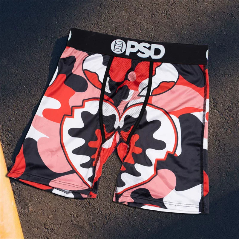 PSD American Trendy Brand Men's Quick Drying Explosive Knitted Comfortable Printed Extended Flat Angle Sports Underwear Quadrangle Pants (14)