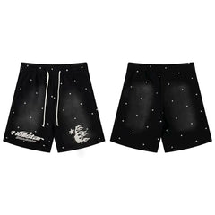 高版本HELLSTAR地狱之星美式水洗做旧VTG男女运动休闲五分短裤ins (26)