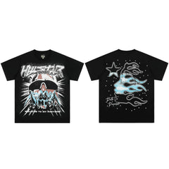 High weight HELLSTAR Hellstar American style trendy short sleeved graffiti vintage niche men's and women's t-shirts (7)