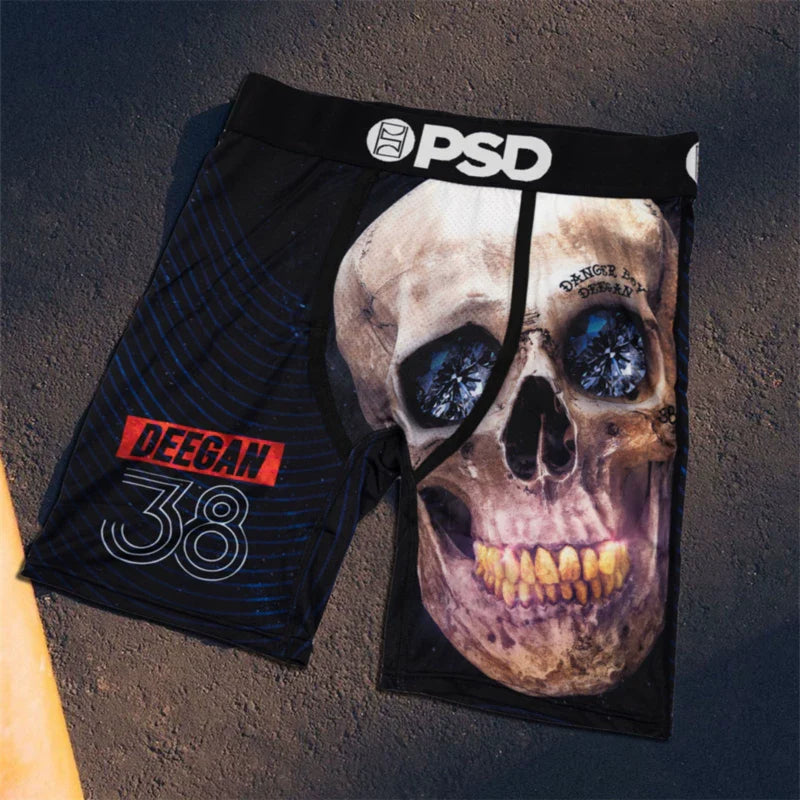PSD American Trendy Brand Men's Quick Drying Explosive Knitted Comfortable Printed Extended Flat Angle Sports Underwear Quadrangle Pants (9)