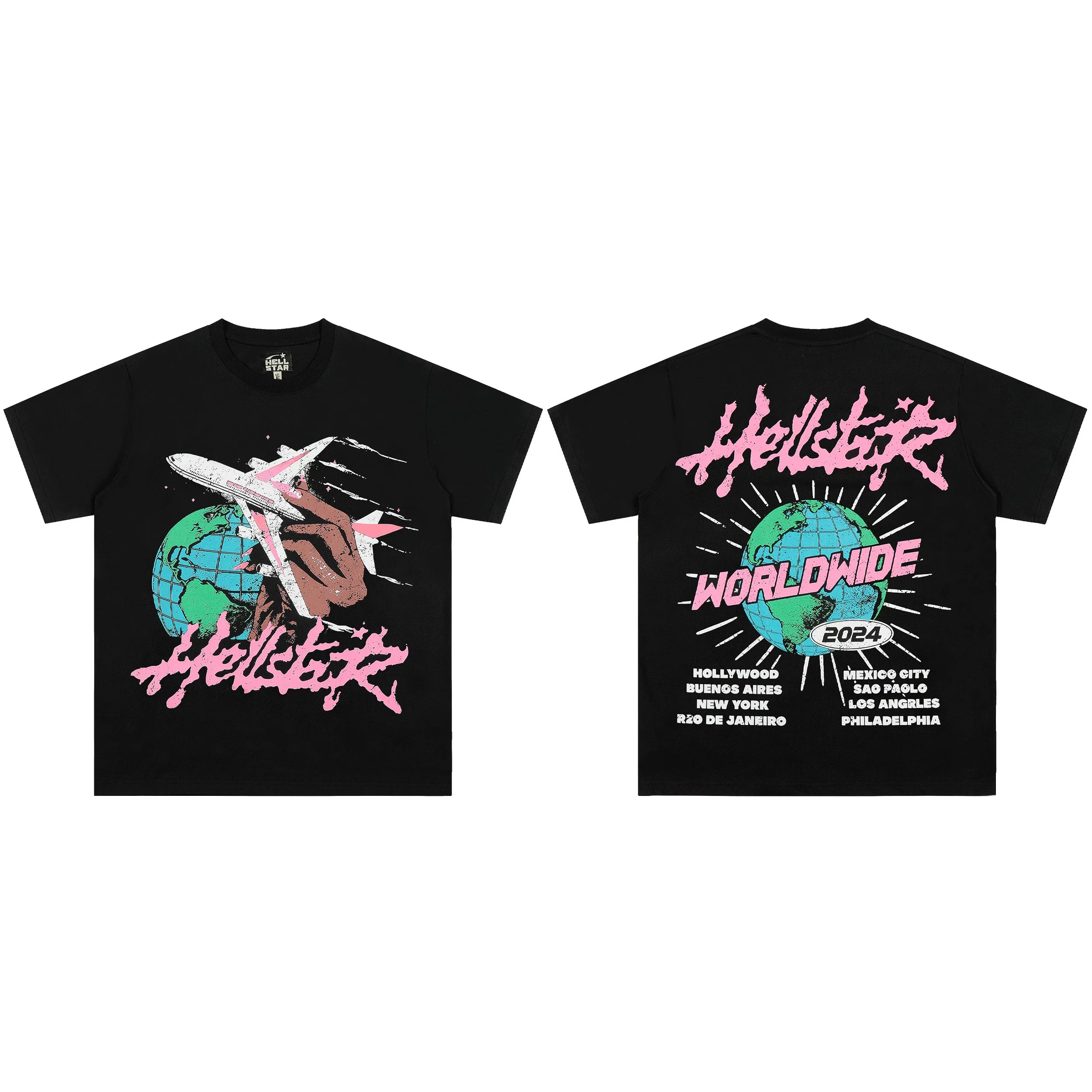 High weight HELLSTAR Hellstar American style trendy short sleeved graffiti vintage niche men's and women's t-shirts (12)