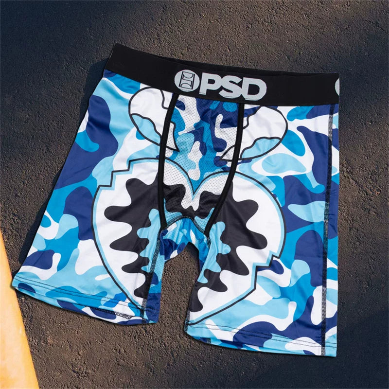 PSD American Trendy Brand Men's Quick Drying Explosive Knitted Comfortable Printed Extended Flat Angle Sports Underwear Quadrangle Pants (13)