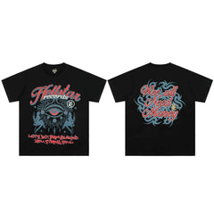 High weight HELLSTAR Hellstar American style trendy short sleeved graffiti vintage niche men's and women's t-shirts (5)
