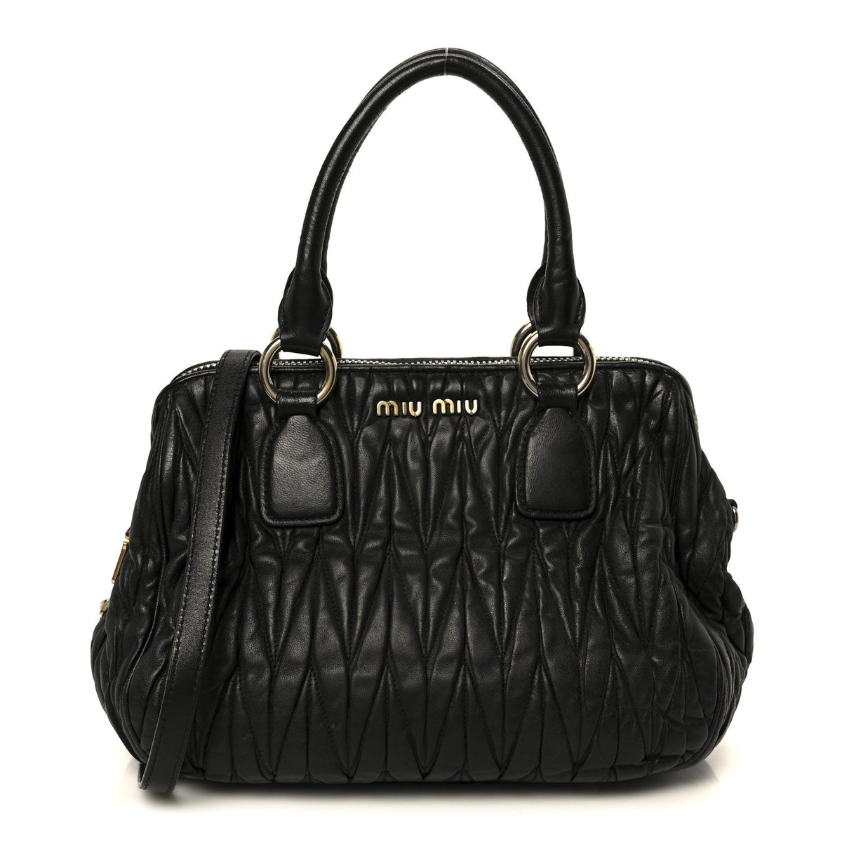 Nappa Matelasse Top Handle Black